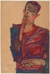 Autoportret z opuszczoną powieką, 1910