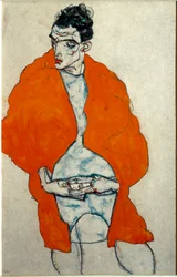 Autoportret. Rysunek autorstwa Egona Schiele