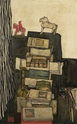 Martwa natura z książkami Biurko Schielesa, 1914