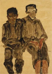 Dwóch siedzących chłopców; Dwóch siedzących chłopców, 1910