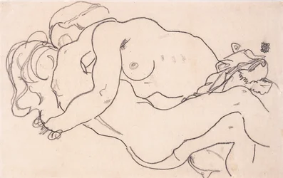 Dwa obejmujące akty kobiece, 1918