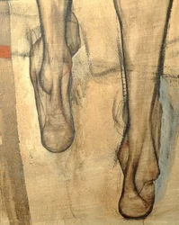 Akt kobiecy z szalem na ramieniu, Fragment ... (obraz na płótnie)