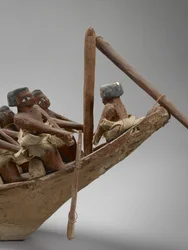 Model łodzi pogrzebowej, Beni Hasan, prawdopodobnie Państwo Środka, c.2060-1786, detal mieszany z 107032