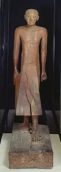 Statuetka Nachti, kanclerza za panowania Sesostrisa I (ok. 1956-ok. 1911 pne) z Asiutu, Środkowe Państwo, ok. 1934-1898 pne (drewno polichromowane)