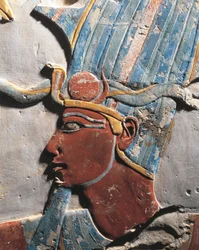 Relief przedstawiający faraona Totmesa III. Z Deir el Bahari, Egipt, Nowe Państwo, XVIII dynastia, cywilizacja egipska
