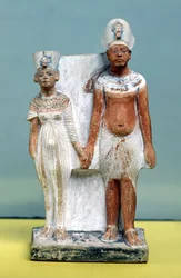 Statuetka Amenofisa IV (Echnatona) i Nefertiti z Tell el-Amarna, okres amarneński, Nowe Państwo, 1353-1337 p.n.e.