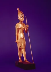 Statuetka króla, z grobowca Tutanchamona (ok. 1370-1352 pne) Nowe Państwo (pozłacane drewno)