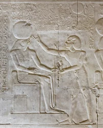 Płaskorzeźba, świątynia Seti I, Abydos, Egipt