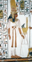 Nefertari, fragment fresków w drugiej komorze grobowca Nefertari, Dolina Królowych, Luksor, Teby (Lista Światowego Dziedzictwa UNESCO