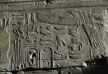 Relief, świątynia Amona, Luksor, starożytne Teby (lista światowego dziedzictwa UNESCO)