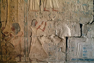 Relief z grobowca Netcherouymesa, wysokiego urzędnika Ramzesa II, Sakkara, cywilizacja egipska, Nowe Państwo, dynastia XIX
