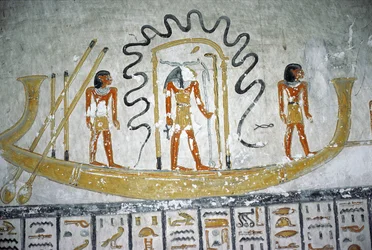 Re in the Night Boat, z grobowca Ramzesa VI, Nowe Królestwo (ok.1145-1137 pne) (malowidło ścienne)