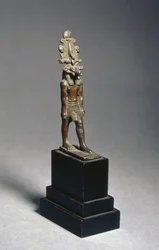 Figura Harsaphesa, bóstwa z głową barana, okres późny, ok. 600 pne (brąz)