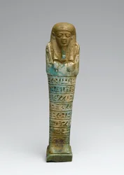 Shabti z Psamteku, prawdopodobnie z Gizy, Późne Królestwo (fajans)