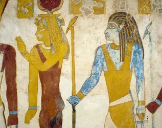 Malowidła ścienne z grobowca Pa Nentwy, Oaza Bahariya, Giza, Egipt. Cywilizacja egipska, 26 dynastia, 663-525 pne.