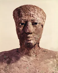 Posąg Pepiego I (2289-2255 p.n.e.), detal głowy, znaleziony w Hierakonpolis, ok. 2281-2241 p.n.e.