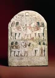 Stela nagrobna, 156 pne (malowany wapień)