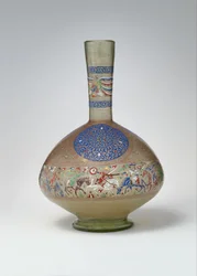 Butelka emaliowana i pozłacana, ok. 1270-99 (szkło)