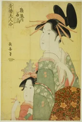 Hanaogi of the Ogiya, z serii „Piękne dzielnice przyjemności (Seiro bijin awase)”