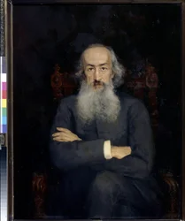 Portret historyka Constantina Bestoujeva Rioumine (Bestoujev-Rioumine) (1829-1897) - Obraz Ekateriny Sergeevny Zarudnaya Kavos (1862-1918), olej na płótnie (101x79 cm)