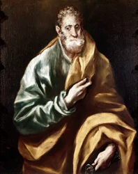 Apostolat Katedry w Toledo: Apotre Saint Peter. Obraz Domenikos Theotokopoulosa dit El Greco (1540-1614)