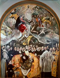 Pogrzeb hrabiego Orgaza, dolny detal obrazu Domenikosa Theotokopoulosa, zwanego El Greco