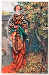 Na który król patrzył na nią tępo i mijał, ilustracja z „Idylls of the King” Alfreda Tennysona (1809-92), wydanej przez Hodder & Stoughton