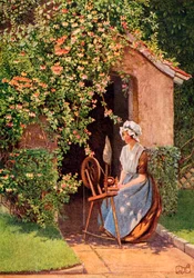 Ilustracja do wiersza Życzenie Rogersa z książki „Złoty skarbiec pieśni i tekstów Palgrave