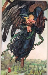 Dla dziewic, aby poświęciły dużo czasu, ilustracja z „Księgi staroangielskich pieśni i ballad”, wydanej przez Hoddera i Stoughtona, ok. 1910 (kolor lito)