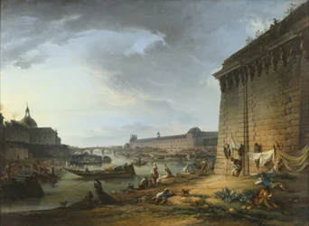 Widok na Paryż z nabrzeża pod mostem Pont Neuf, 1766-68