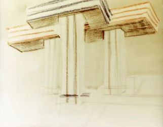 Rysunek projektowy dla proponowanego budynku wolkenbugel (żelazo z chmury) autorstwa el lissitzky