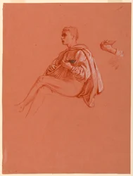 Rysunek, chłopiec grający na lutni, 1871-72