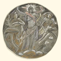 Studium dla Centre Tondo of Huntington Ceiling – Apollo i cztery pory roku