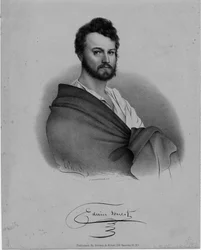 Edwin Forrest (1806-72), aktor, litografia Nathaniela Currier, wydana przez Brown und Minot, Nowy Jork