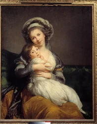 Madame Vigee-Le Brun i jej córka, Jeanne Marie-Louise (1780-1819) Obraz Marie Elisabeth Louise Vigee Le brun (lub Vigee-Lebrun lub Vigee Lebrun) (1755-1842). 1789 niedz. 1,05 x 0,84 Musee du Louvre, Paryż - Madame Vigee-Le Brun i jej córka Jea