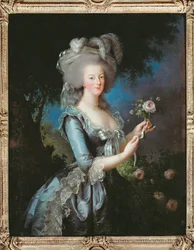 Portret królowej Marii Antoniny, zwanej także Marią Antoniną, z różą