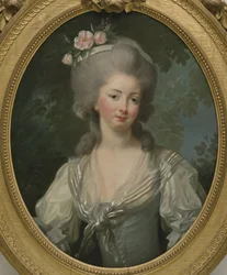 Ernestine Frederique, Princess of Croy - Portret Ernestine-Frederique, Princess of Croy, autorstwa Vigee-Lebrun, Marie Louise Elisabeth (1755-1842). Olej na płótnie. Rozmiar: 74x60cm. Muzeum Narodowe w Sztokholmie