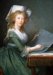 Portret Marie Louise z Obojga Sycylii (lub Bourbon-Sicily lub Bourbon Sicily) (1773-1802), żona Ferdynanda III, Wielkiego Księcia Toskanii Obraz Marie Elisabeth Louise Vigee Le brun (lub Vigee-Lebrun lub Vigee Lebrun) ( 1755-1842) Detal 1790 Museo e