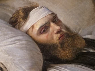 Ranny duński żołnierz, detal