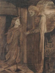 Clerk Saunders (akwarela z gumą arabską i skreślaniem, na papierze)