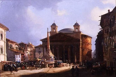 Panteon, Rzym (olej na panelu)