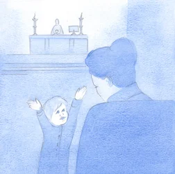 Po objęciu mnie przez dziecko Chrystus wyjaśnił, że Jego miłość jest taka sama – jest czysta, prosta i czuła. Tęskni za moim dobrobytem., 2001 (w/c na papierze)