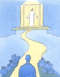 Chrystus czeka na nas przy tabernakulum, jak przy „Drzwiach” do Nieba, 2004 (w/c na papierze)