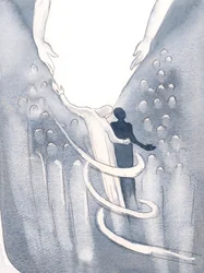 Chrystus uspokoił mnie, owinął moją duszę miłością i poprowadził do światła, 2000 (w/c na papierze)