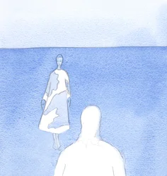 Chrystus pokazał mi plamy grzechu na pięknej „szacie”, jaką jest moja dusza, 2000 (w/c na papierze)