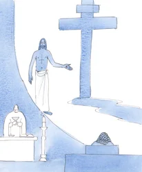 Chrystus przemówił do mnie podczas konsekracji, kiedy Jego Najdroższa Krew była na ołtarzu, 2004 (w/c na papierze)
