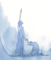 Chrystus, bezgrzeszny Bóg-człowiek, jest mistrzem grzeszników, 2002 (w/c na papierze)