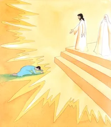 Każdy, kto umiera, spotyka Chrystusa, nawet ludzie innych religii, a nawet ludzie, którzy nigdy o Nim nie słyszeli, 2005 (akwarela na papierze)