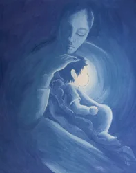 Bóg Ojciec kocha nas jak swoje dzieci czułą i niezawodną miłością, 2002 (olej na pokładzie)