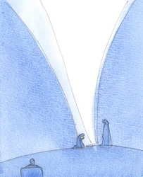 Bóg Syn narodził się z Najświętszej Maryi Panny, 2005 (akwarela na papierze)